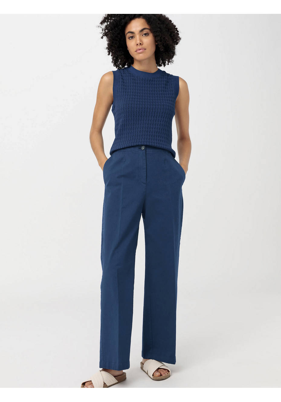 Hose Wide Leg aus Bio-Baumwolle mit Hanf