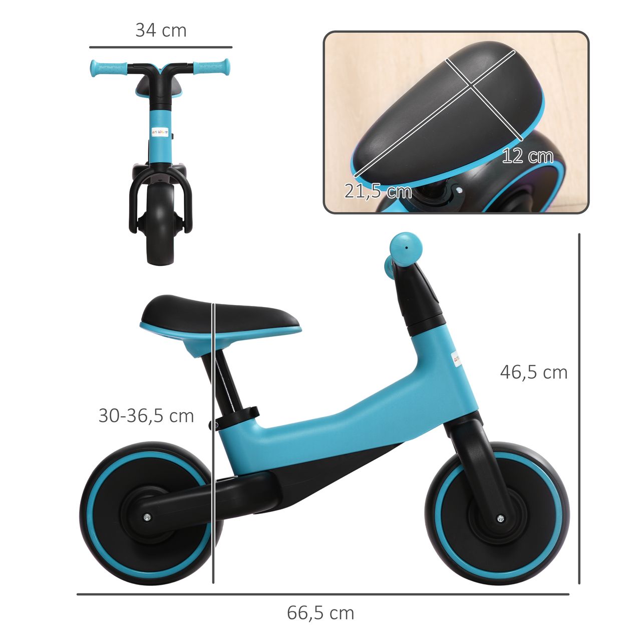 AIYAPLAY Laufrad Kinderlaufrad nur 3,5kg verstellbarer Sitz für 1,5-3 Jahre Blau