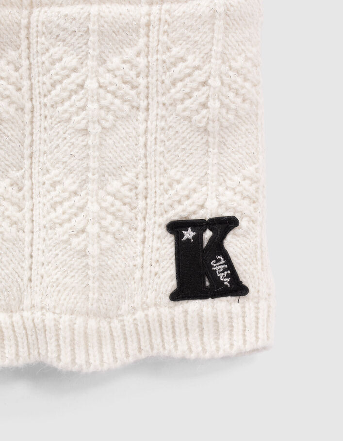Snood blanc cassé tricot lurex fille