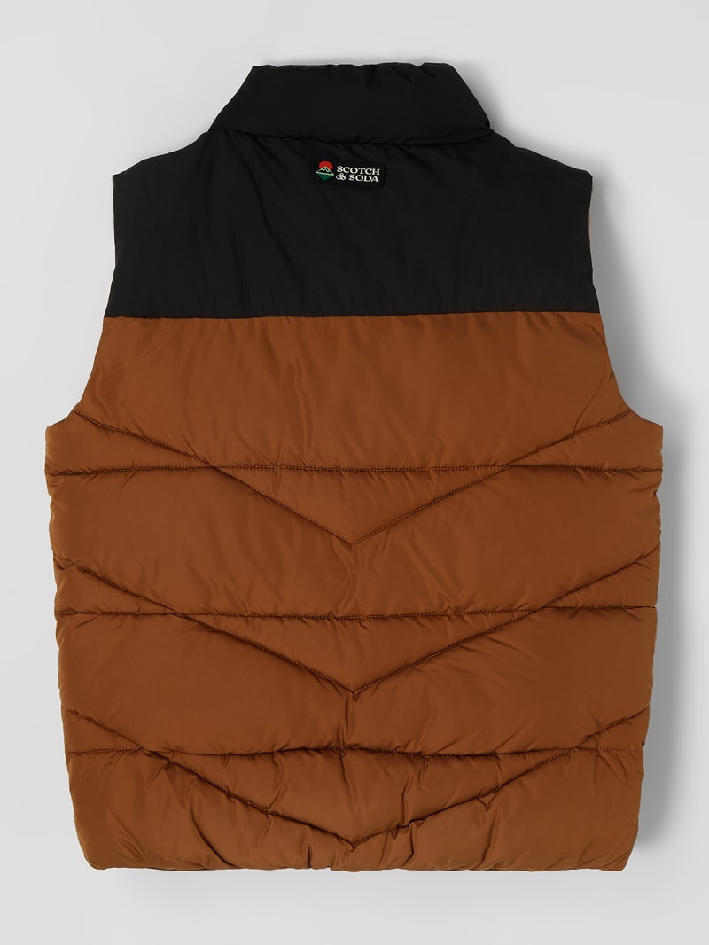Steppweste mit Stehkragen in camel