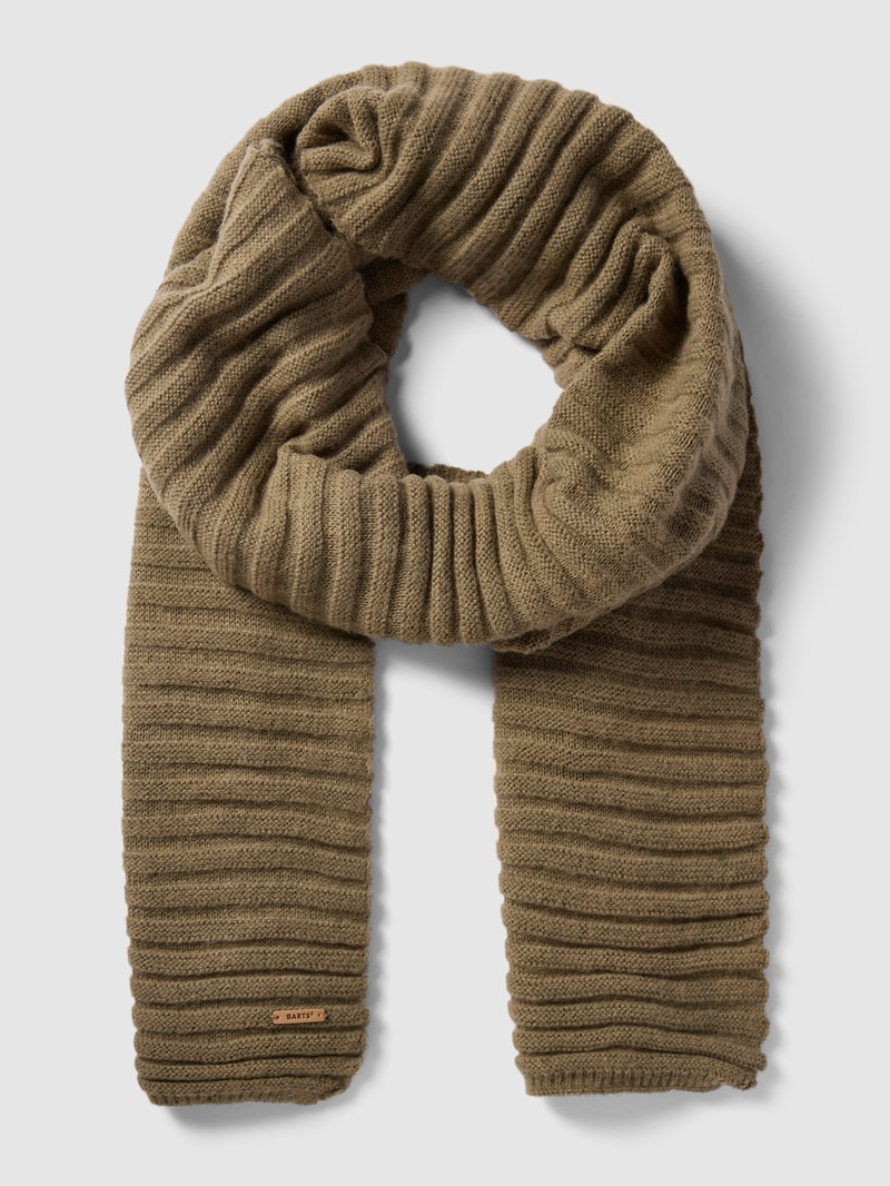 Schal mit Label-Detail Modell 'Bayne' in khaki