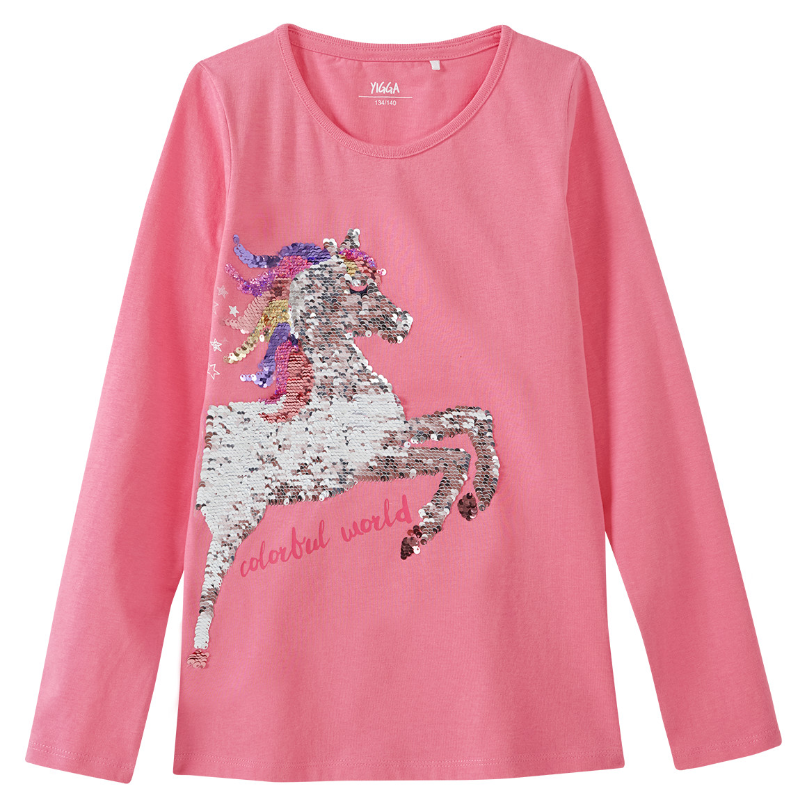 Mädchen Langarmshirt mit Wendepailletten