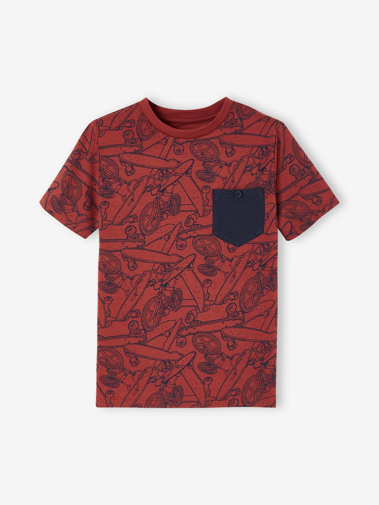 T-shirt motifs graphiques garçon manches courtes terracotta