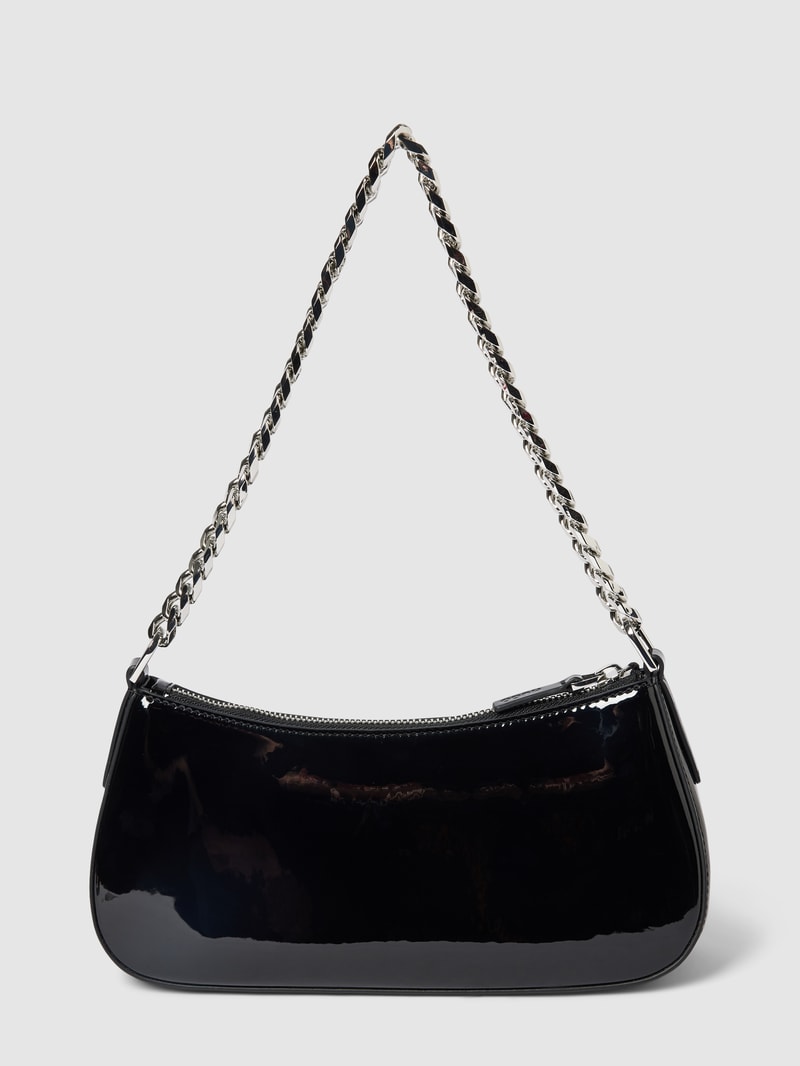 Handtasche mit Label-Detail Modell 'CHRIS' in schwarz