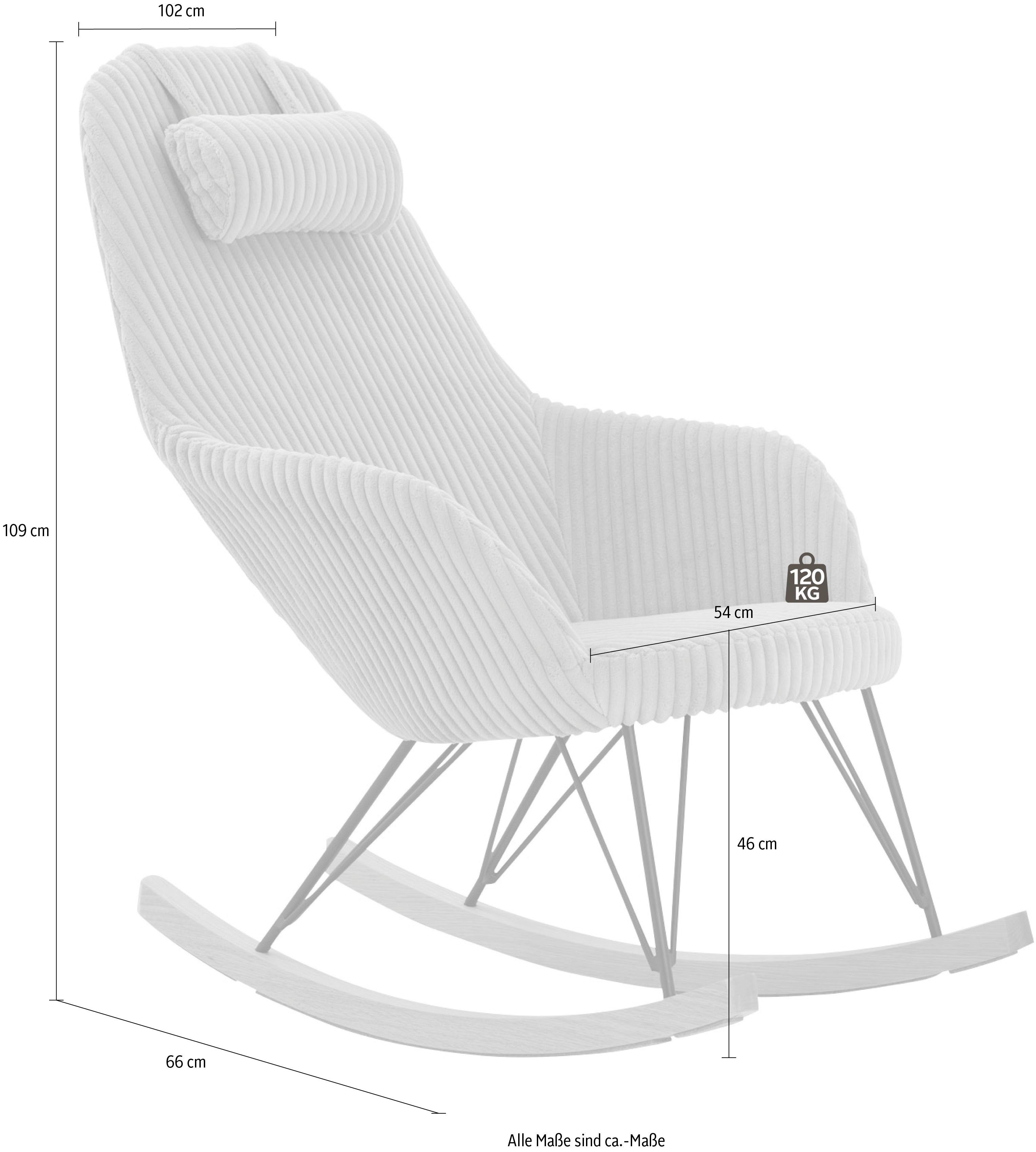 SalesFever Schaukelstuhl, Bezug in moderner Cord-Optik