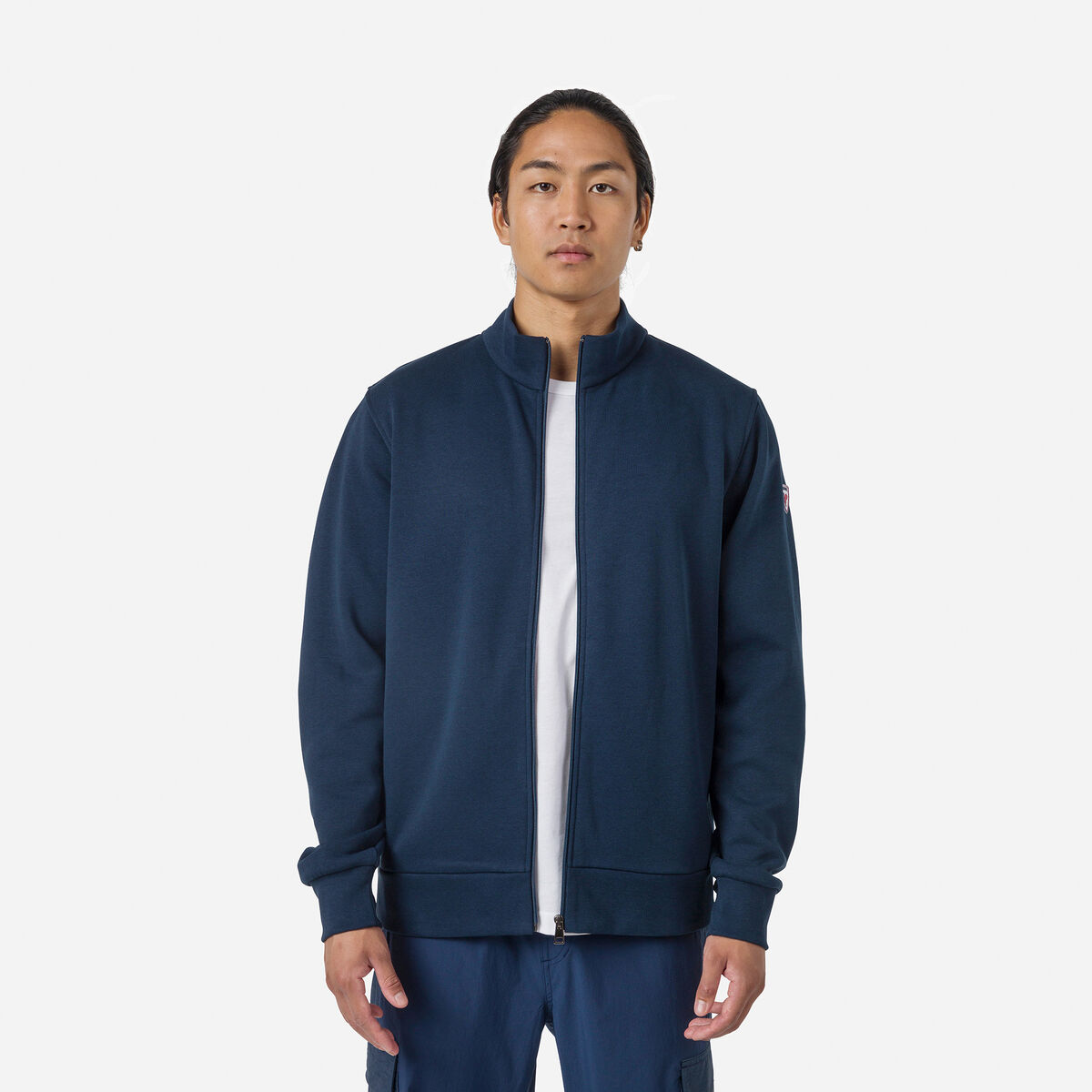 Herrensweatshirt mit Logo und durchgehendem Reißverschluss