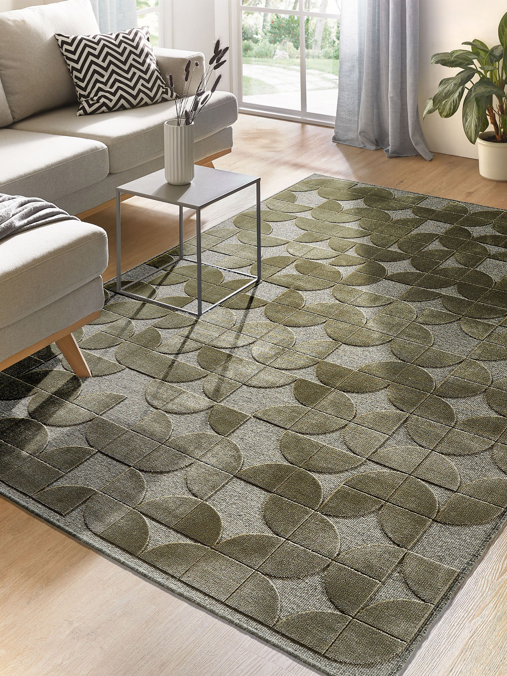 Butterfield Moderner Teppich, Olive