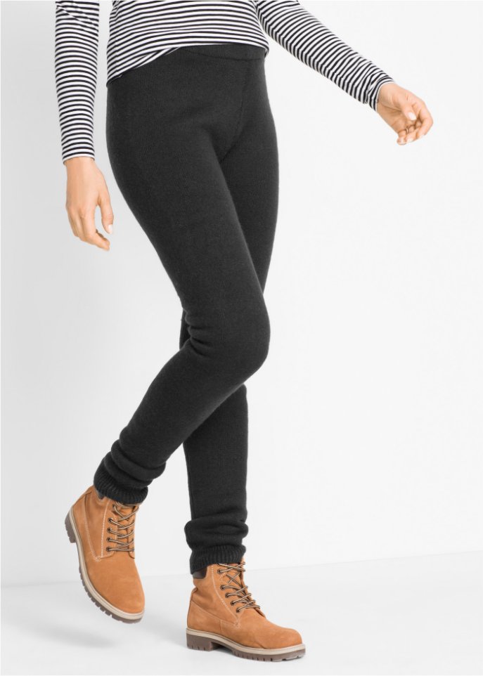 Gerippte Thermo-Leggings mit Rippbund