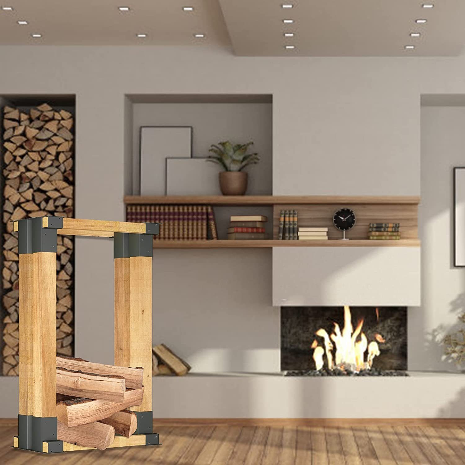 AUFUN Kaminholzregal Holzstapelhilfe, (4-St), 4/8x für Kaminholz Brennholz