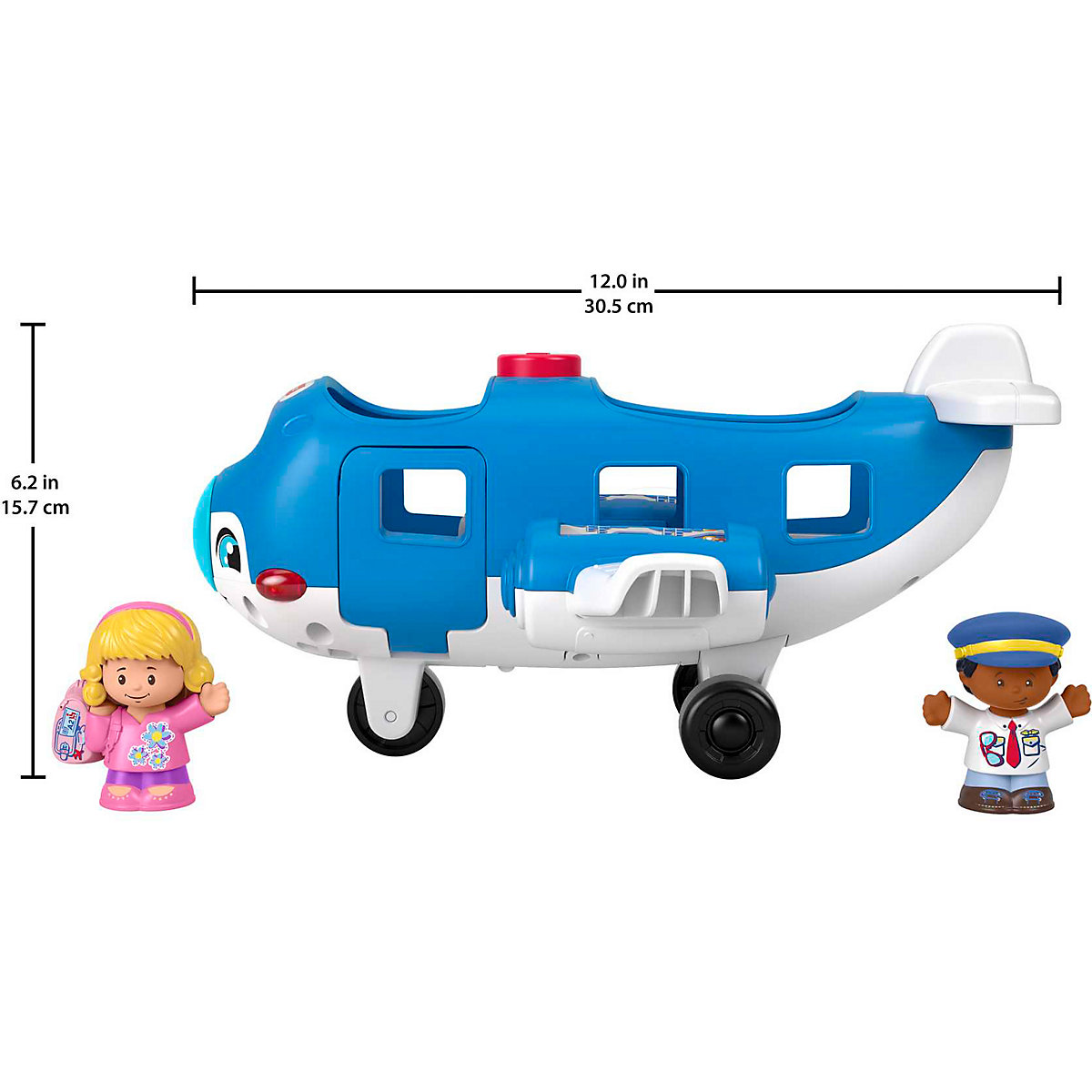 Fisher-Price Little People Flugzeug Spielzeug mit Figuren, Lernspielzeug