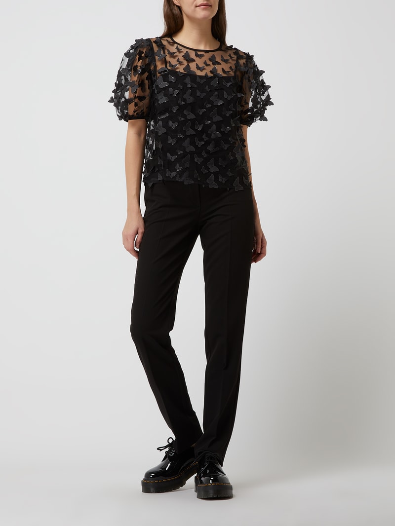 Stoffhose mit Stretch-Anteil in schwarz