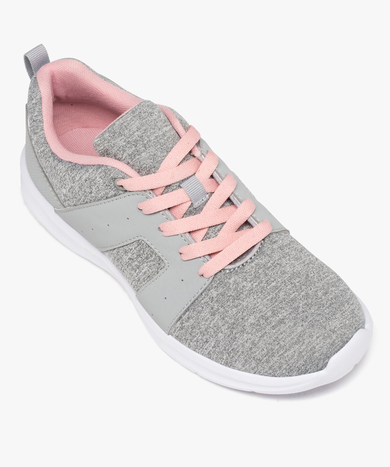 Baskets running en textile uni extralégères femme rose | GEMO