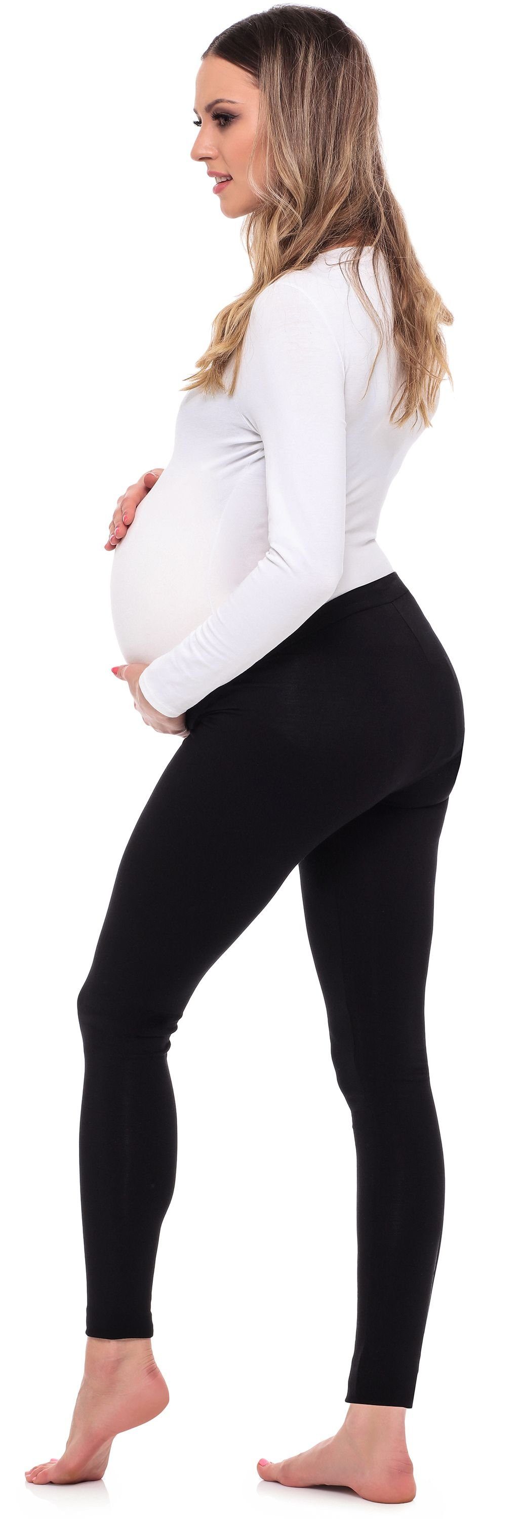 Be Mammy Umstandsleggings Lange Umstandsleggings aus Viskose BE20-253 (1-tlg) elastischer Bund