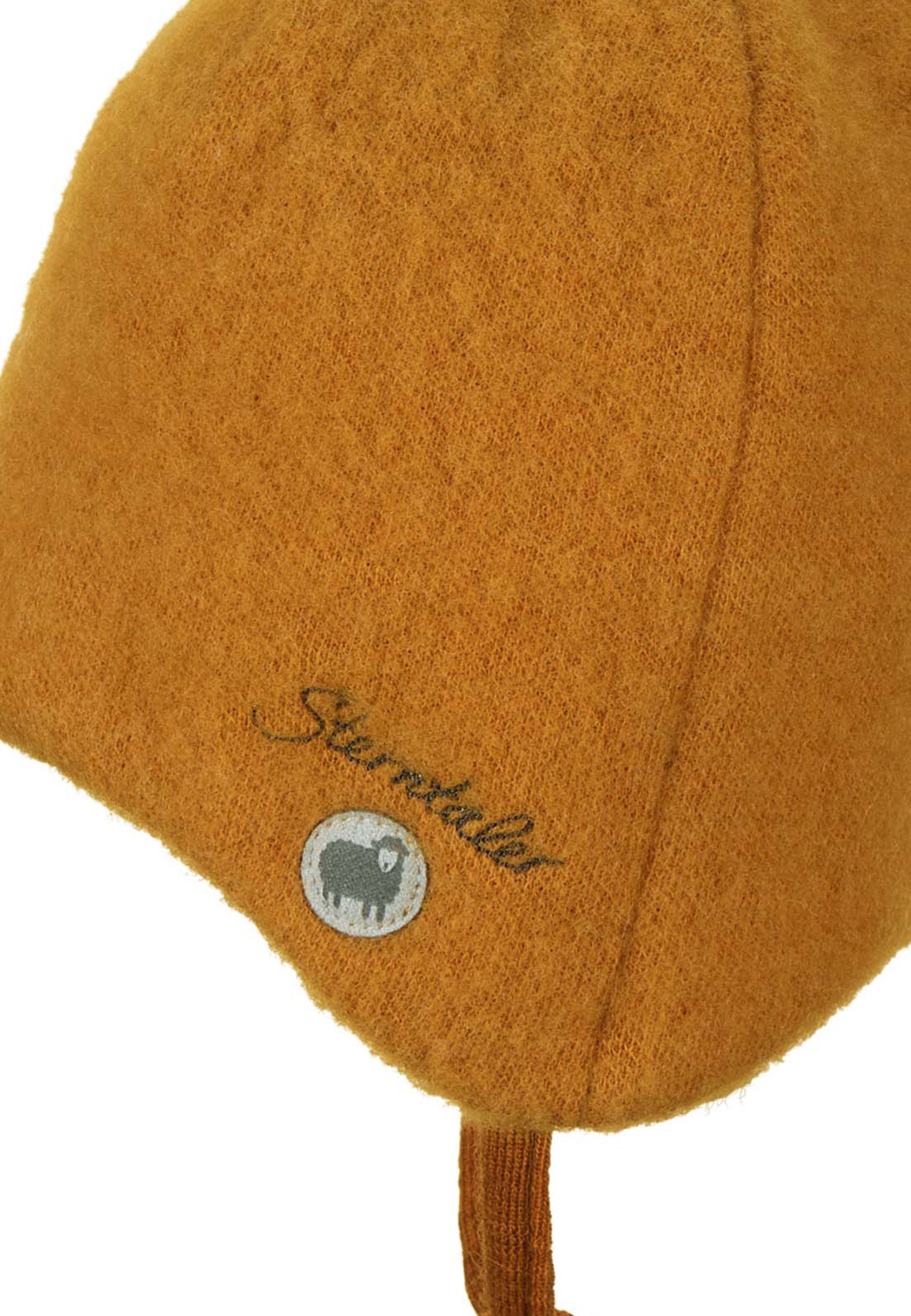 Sterntaler® Schlupfmütze Mütze (1-St., Wintermütze für Kinder mit Bindeband und angeschnittenen Ohrenklappen) Baby Beanie Mütze aus weicher Merinowolle unifarben