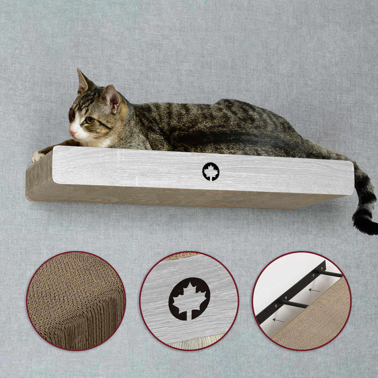 Canadian Cat Company Kratzbäume Canadian Cat Company Kratzbrett Cloud für die Wand hellgrau