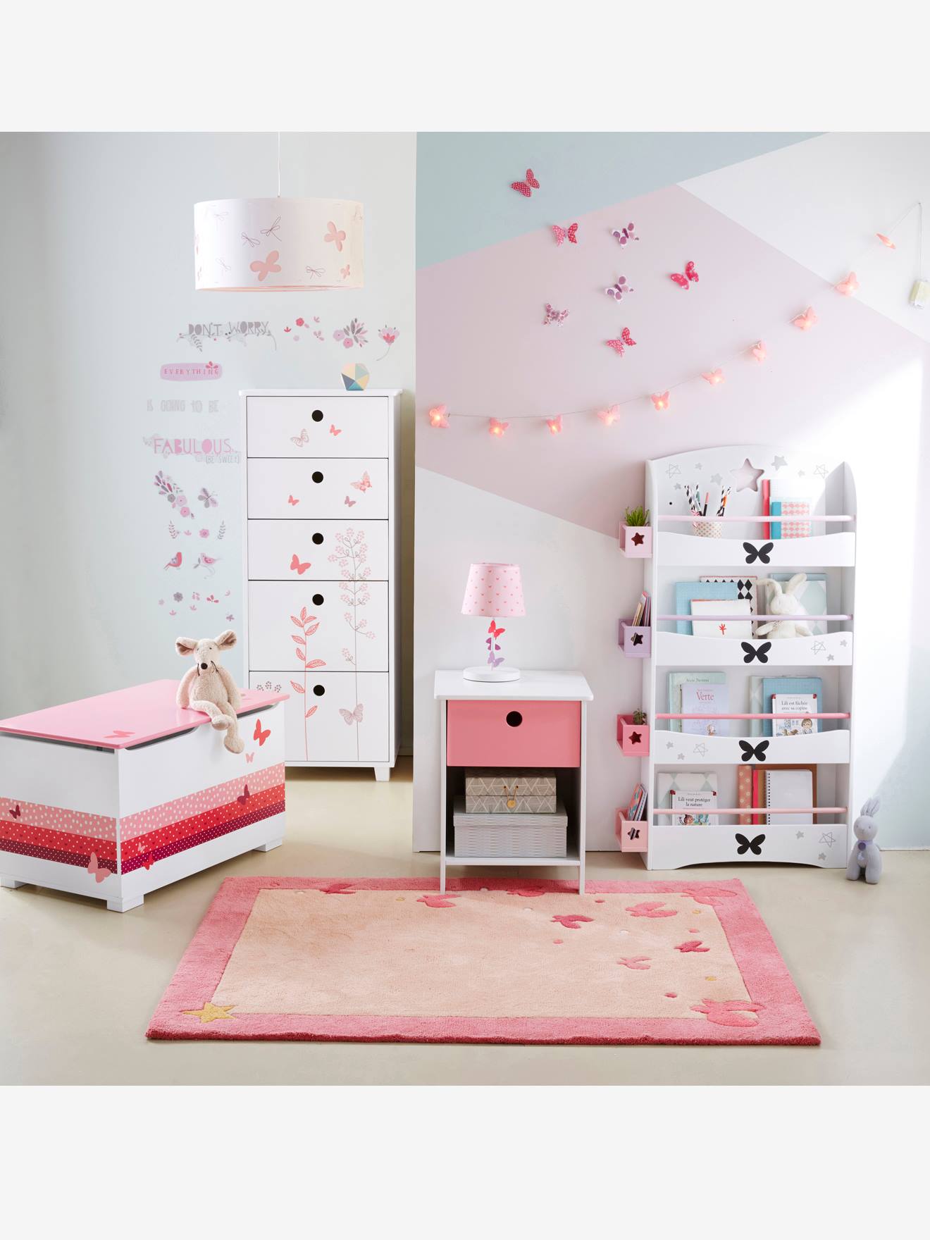 Vertbaudet Kinderzimmer 14er-Set Deko-Schmetterlinge - mehrfarbig