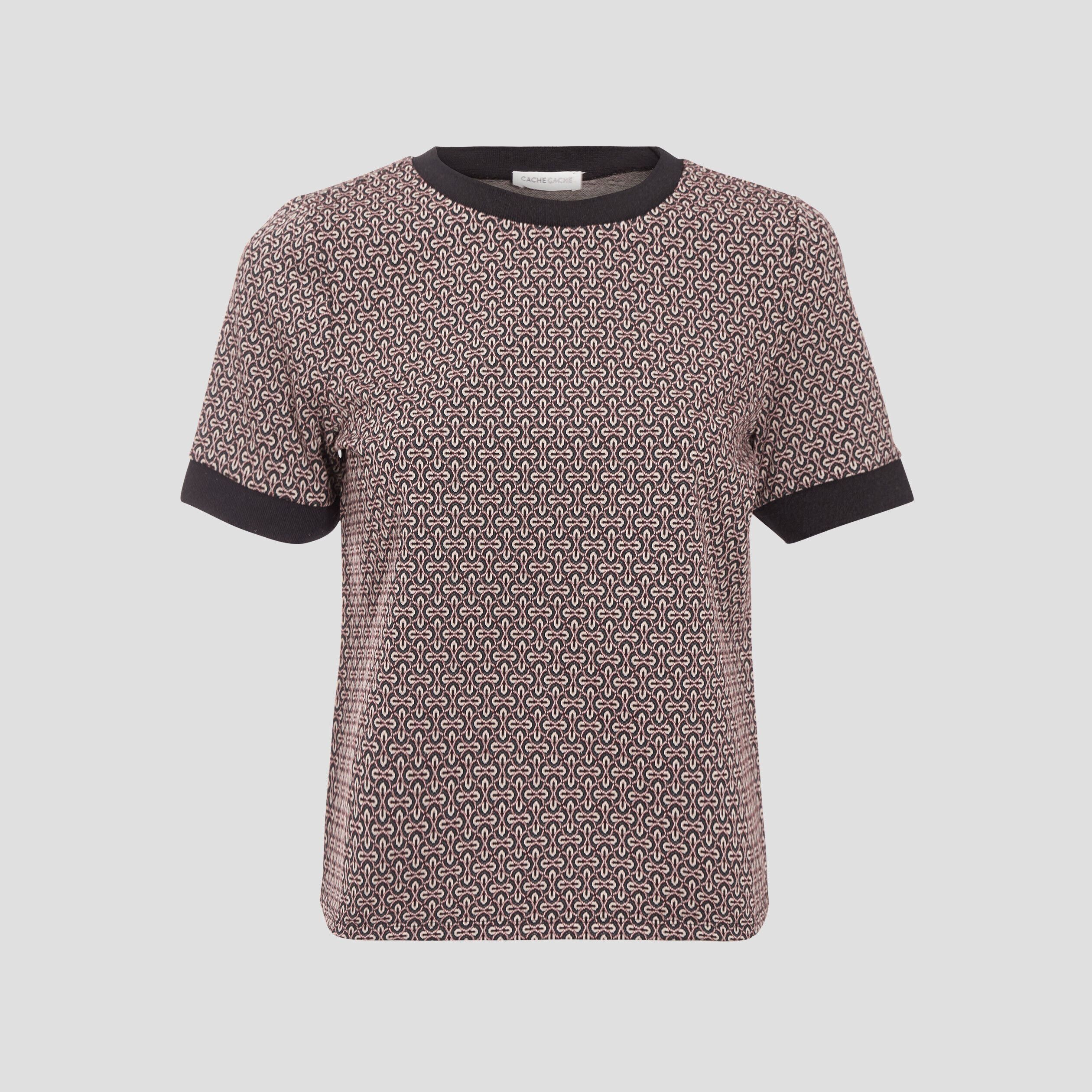 T-shirt manches courtes marron foncé femme | Cache Cache