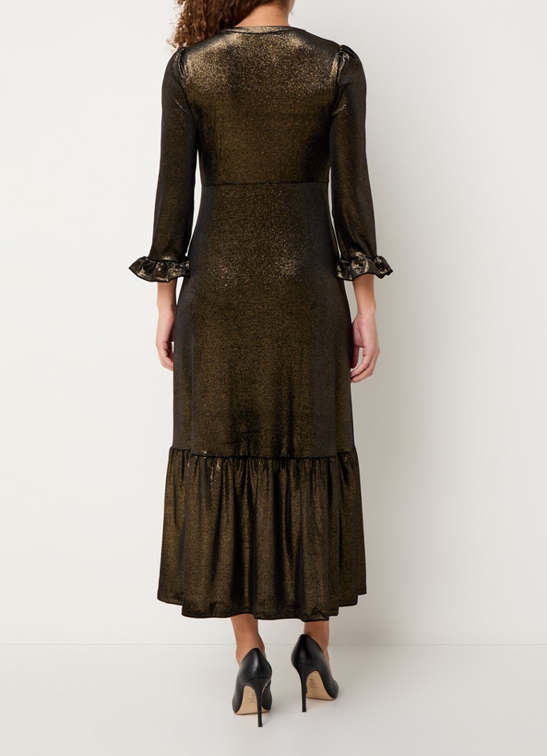 LKBennett Deborah midi dress in velvet with lurex