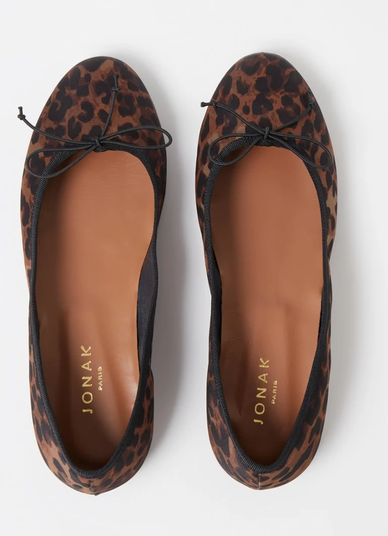 Balerini Jonak Delfina cu imprimeu leopard
