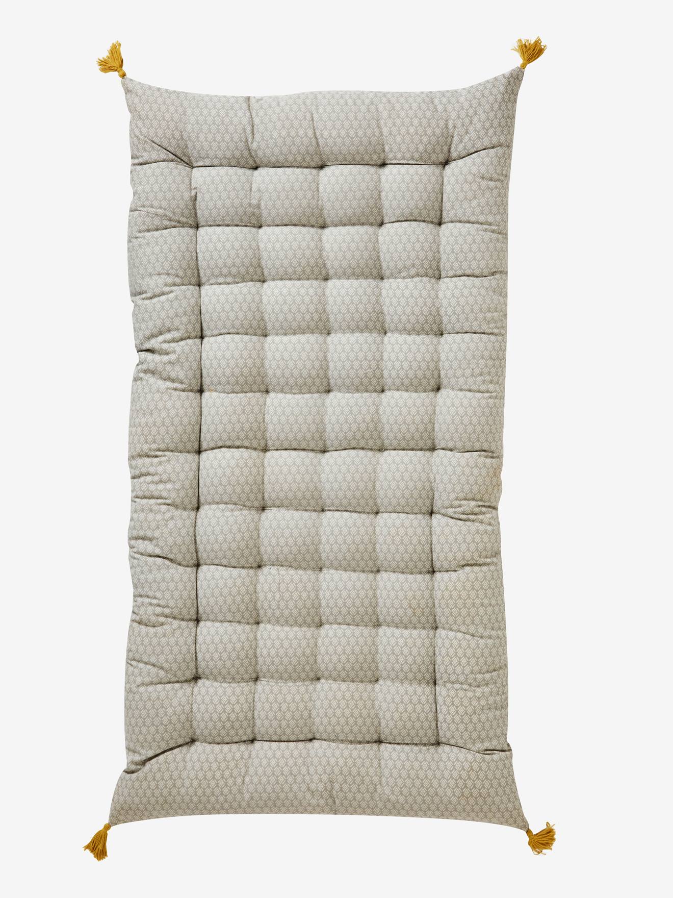 Matelas de sol avec pompons gris clair imprimé