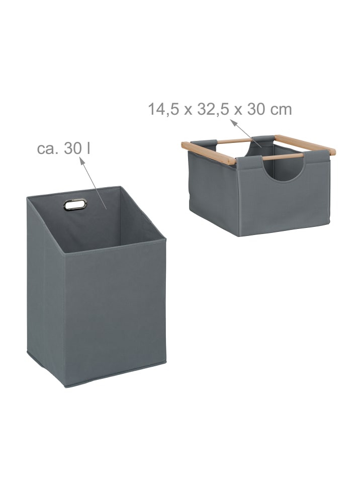relaxdays Wäschekorb in Natur/ Grau - (B)40 x (H)120 x (T)33 cm günstig kaufen onesize