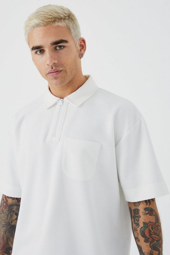 Oversize Poloshirt mit Taschen