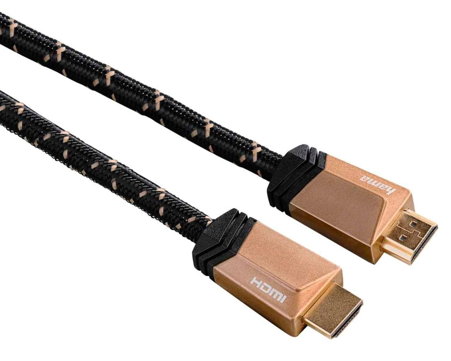 Hama Ultra High-Speed HDMI-Kabel 8K 2m vergoldet Video-Kabel, HDMI, (200 cm), HDMI 2.1 mit 8K 4K Full HD 48Gbit/s DSC eARC ARC 3D HD TV, vergoldet