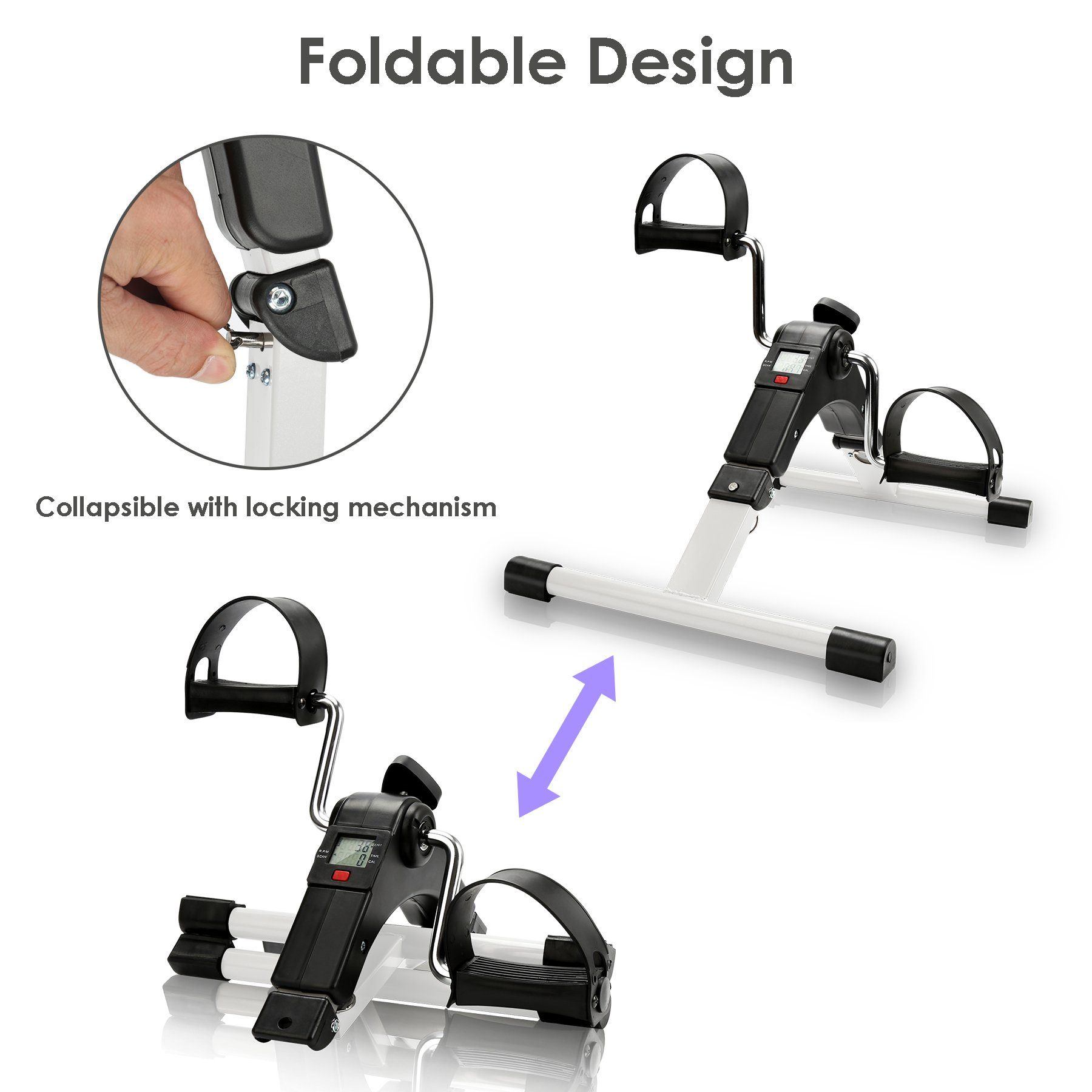 TolleTour Heimtrainer Mini heimtrainer Fitnessfahrrad Heimtraining Bike Faltbar Fahrrad LCD (set), Kalorienzähler, Kilometerzähler