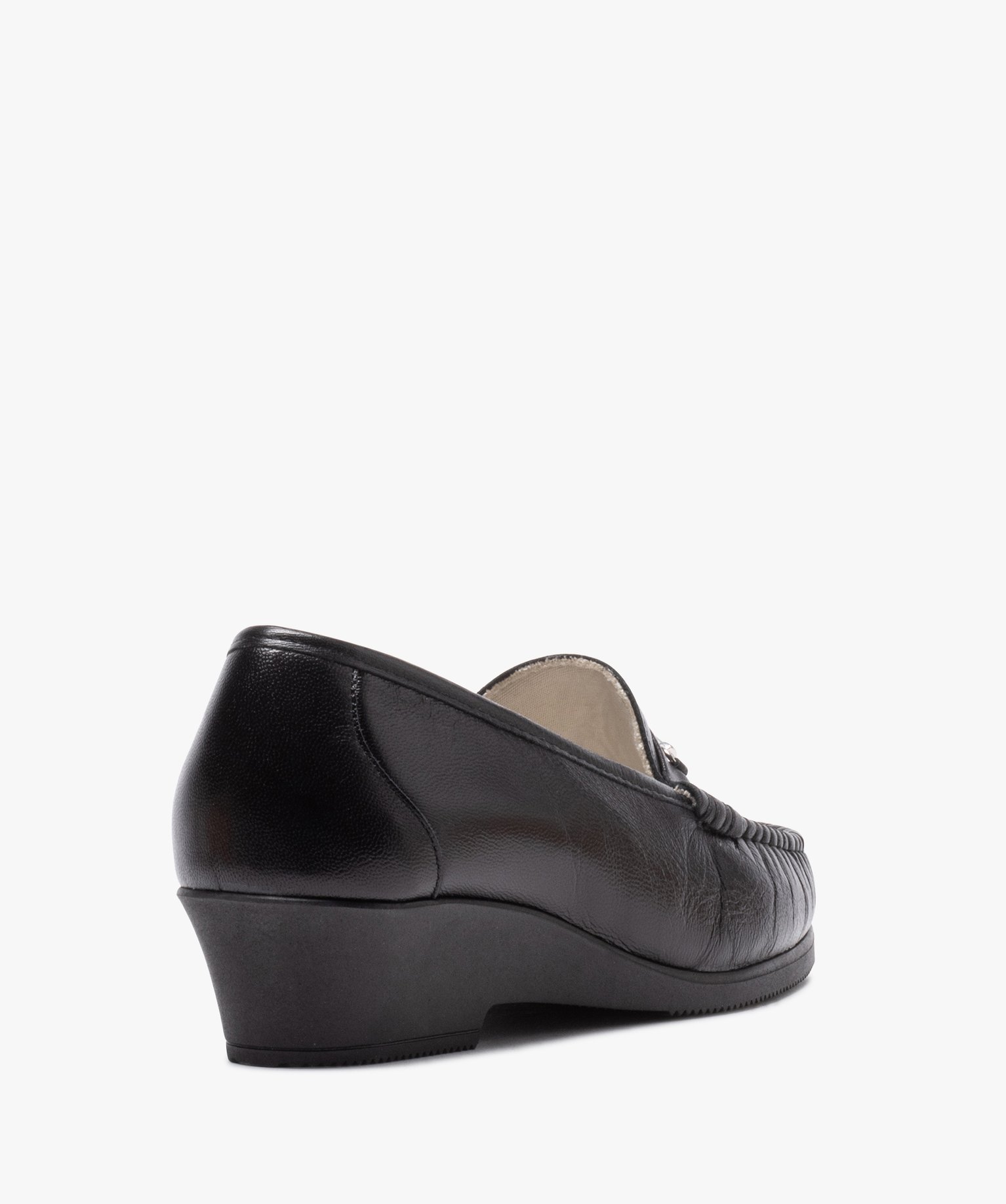 Mocassins femme confort unis dessus cuir noir | GEMO