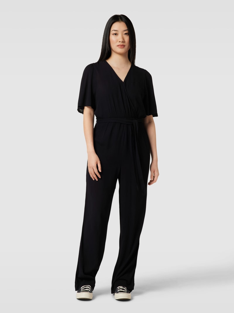 Jumpsuit mit V-Ausschnitt Modell 'Marrakech' in schwarz