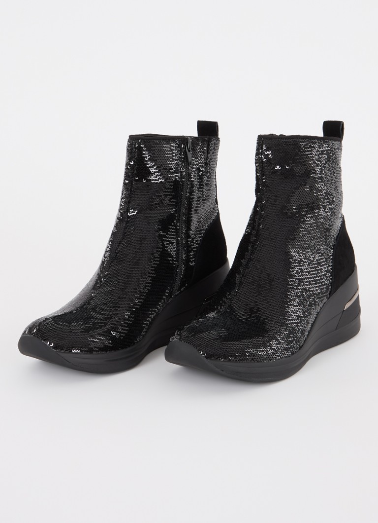 Dune London  Effective enkellaarsje met pailletten en suède details