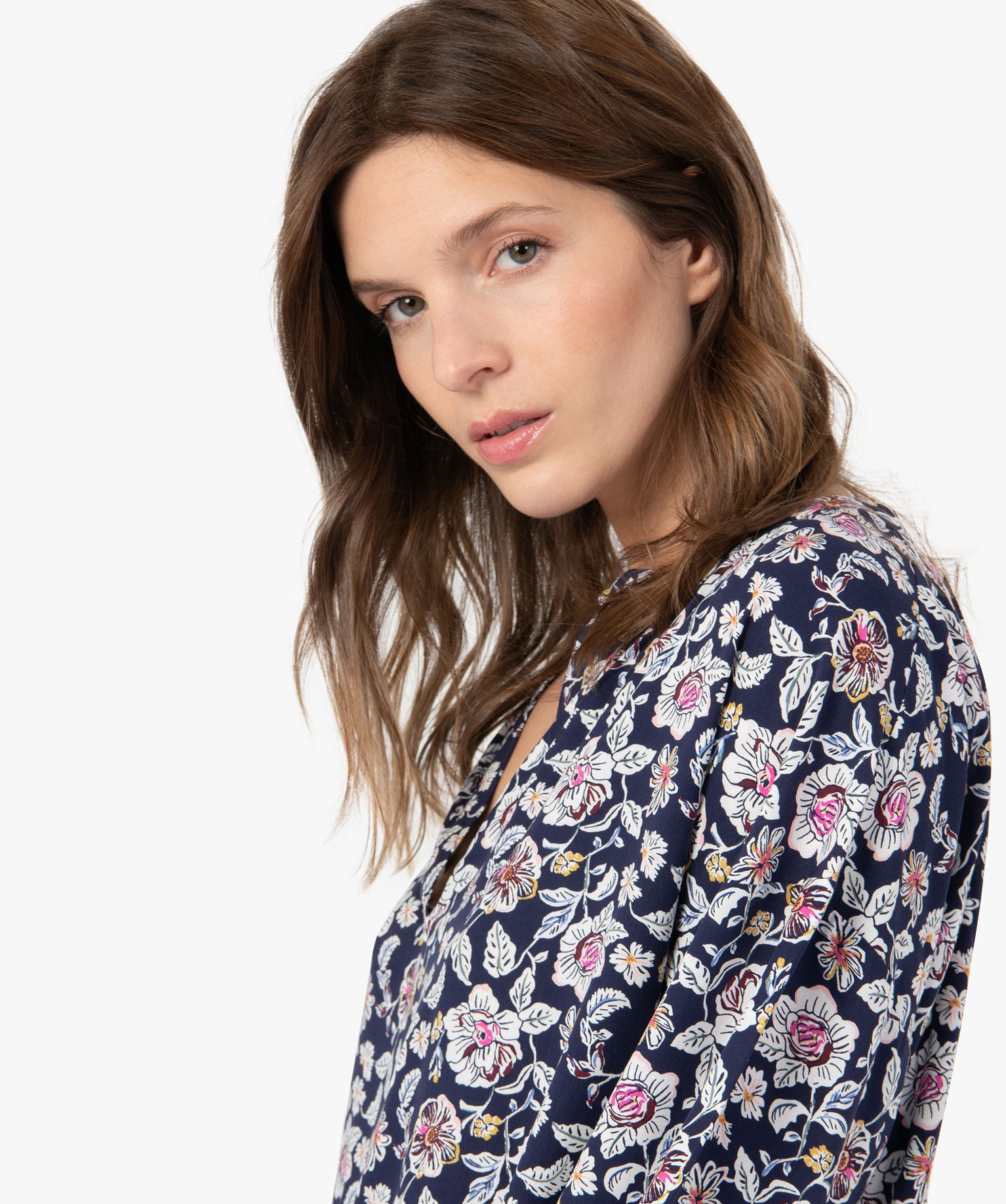 Chemise de nuit femme à manches 3/4 imprime | GEMO