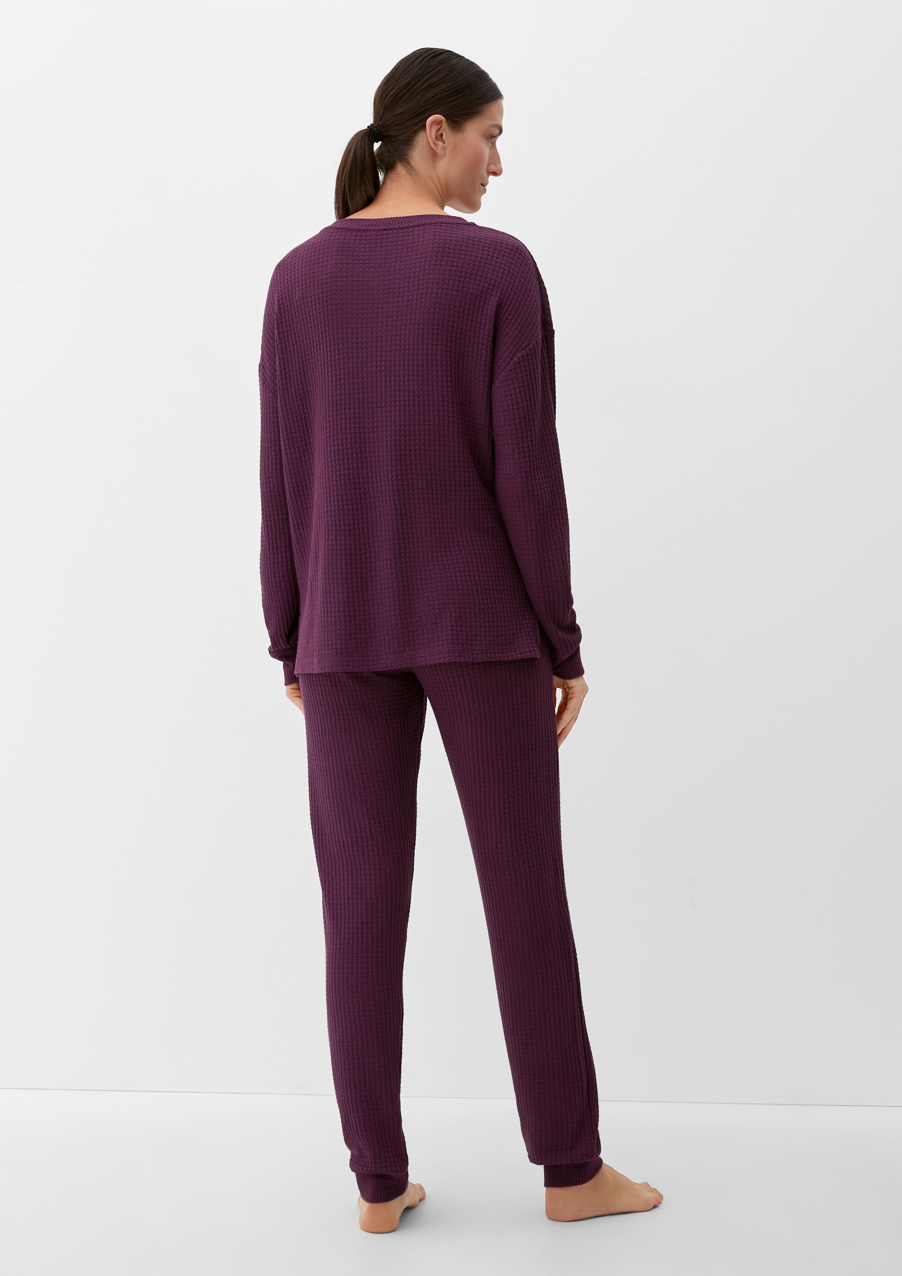Pyjamaoberteil aus Waffelpiqué  6007792-4900