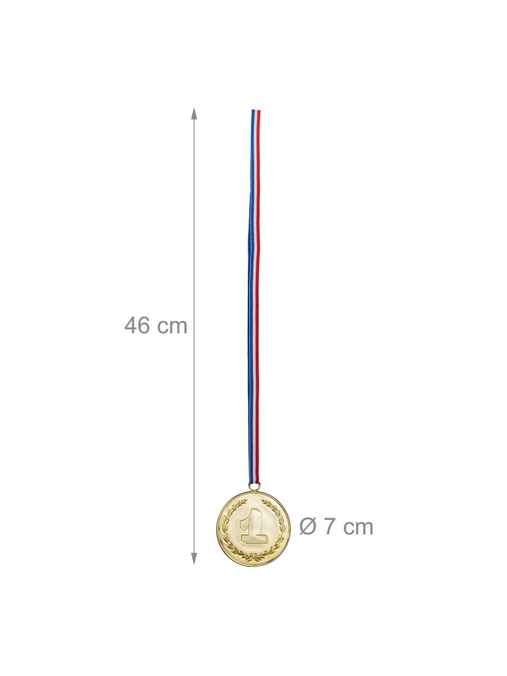 relaxdays 12 x Medaille in Gold günstig kaufen onesize