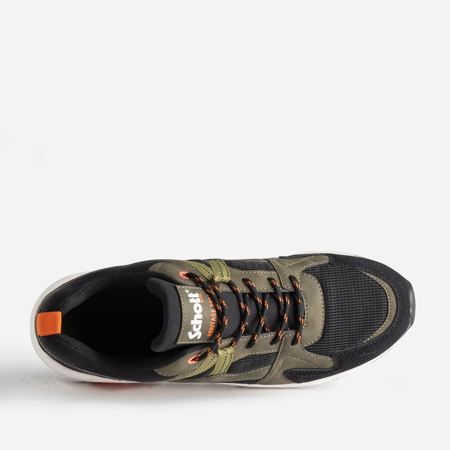 Basket SCHOTT noire, kaki, orange