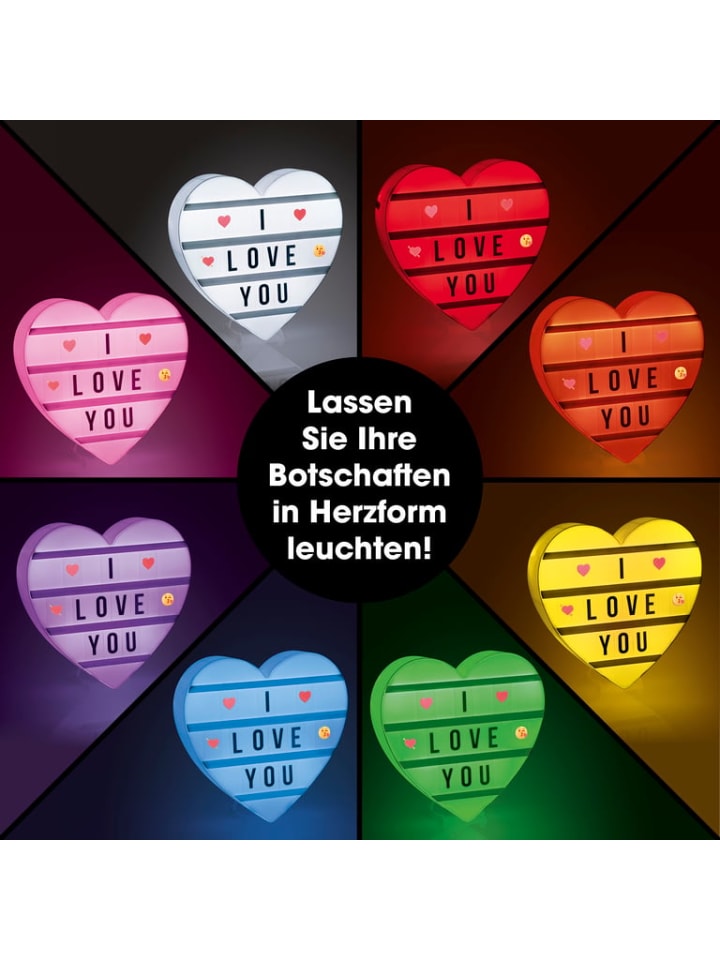EASYmaxx LED-Leuchtkasten Herz - 173 Buchstaben & 150 Moodjis günstig kaufen onesize