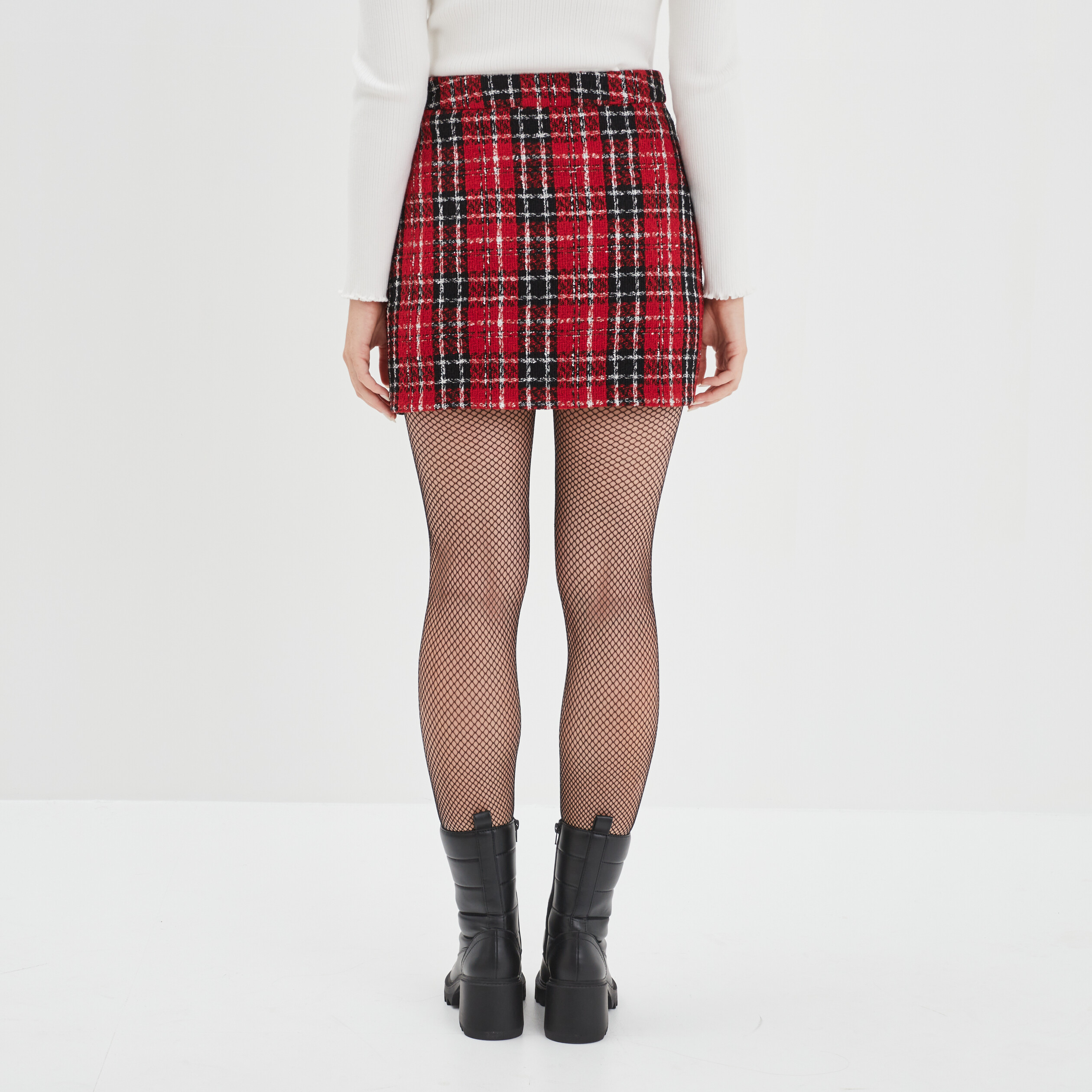 Jupe courte fendue rouge femme | La Halle