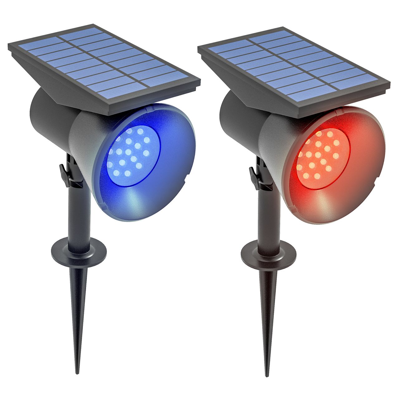 Outsunny Solarleuchten 2 Stück Solarlampen Solar Gartenleuchte mit 2 Lichtfarben
