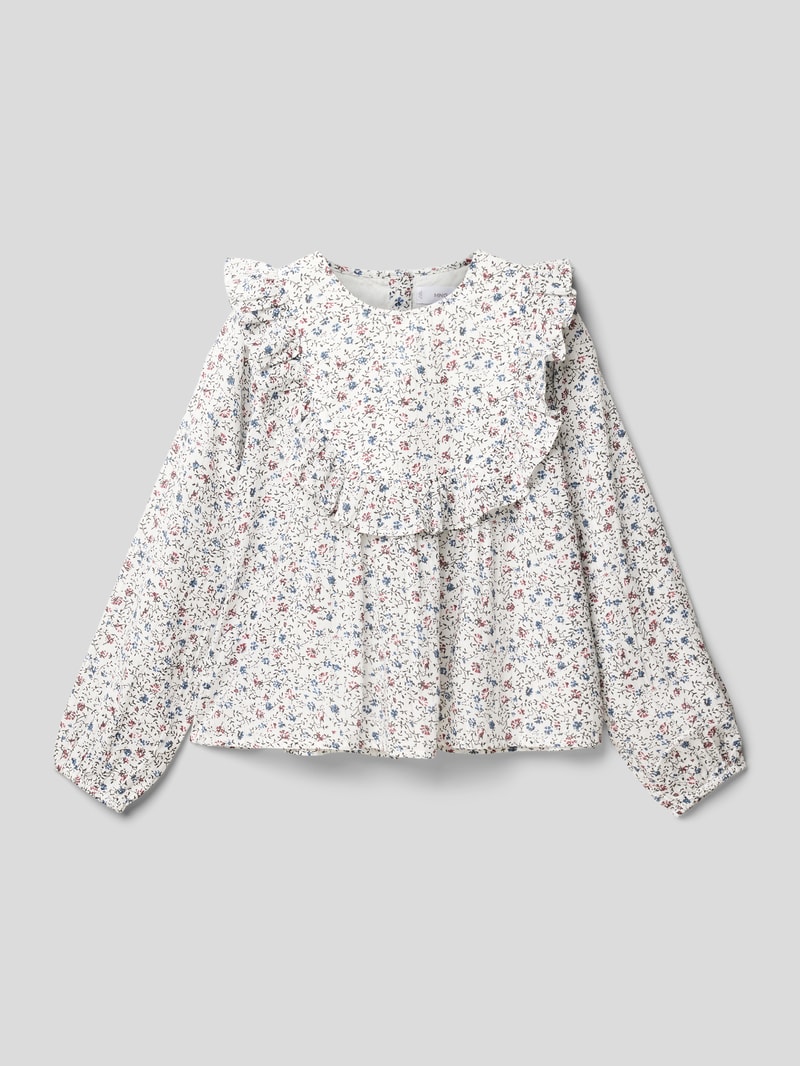 Bluse mit Volants Modell 'louisa' in ecru