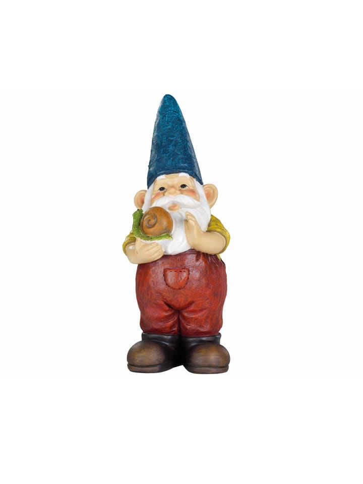 MARELIDA Gartenzwerg mit Schnecke Gartenfigur H: 29cm in bunt günstig kaufen onesize