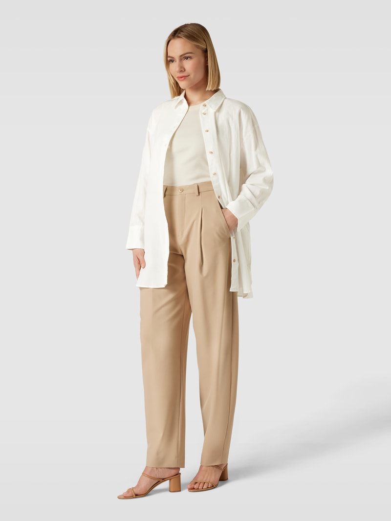 Longbluse mit abgerundetem Saum Modell 'Maddie' in weiß