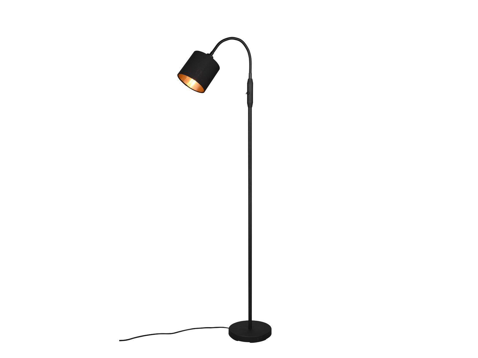 meineWunschleuchte LED Stehlampe, Dimmfunktion, LED wechselbar, Warmweiß, kleine Designer Leselampe Schwanenhalslampe dimmbar gold-en Höhe 130cm