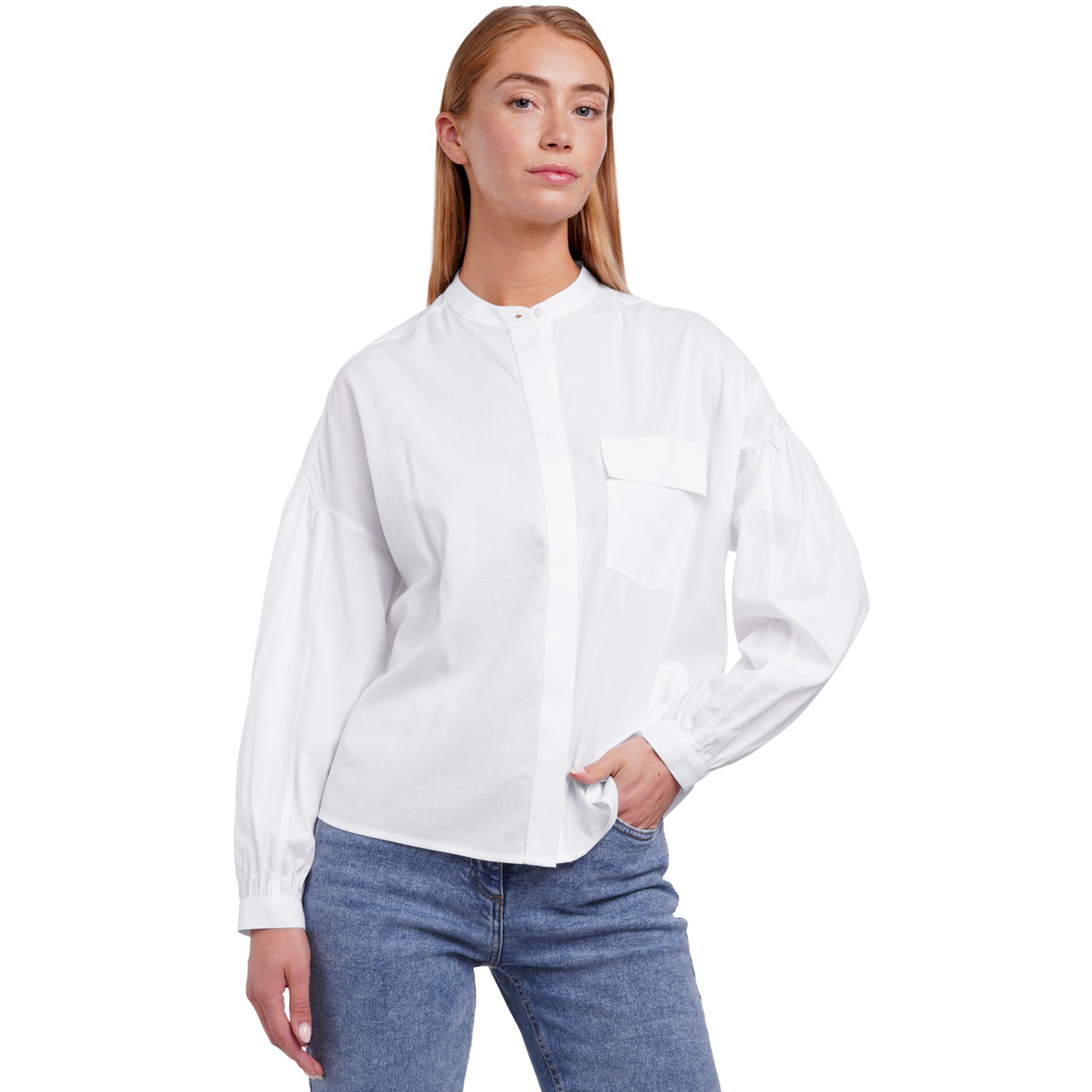 Damen Bluse mit Stehkragen