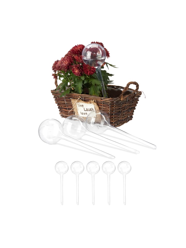 relaxdays 9 x Bewässerungskugel in Transparent - (H)28 x Ø 8 cm günstig kaufen onesize