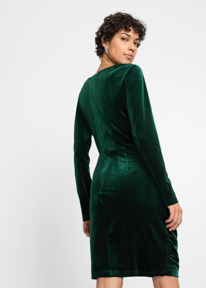 Samt-Kleid mit Raffung