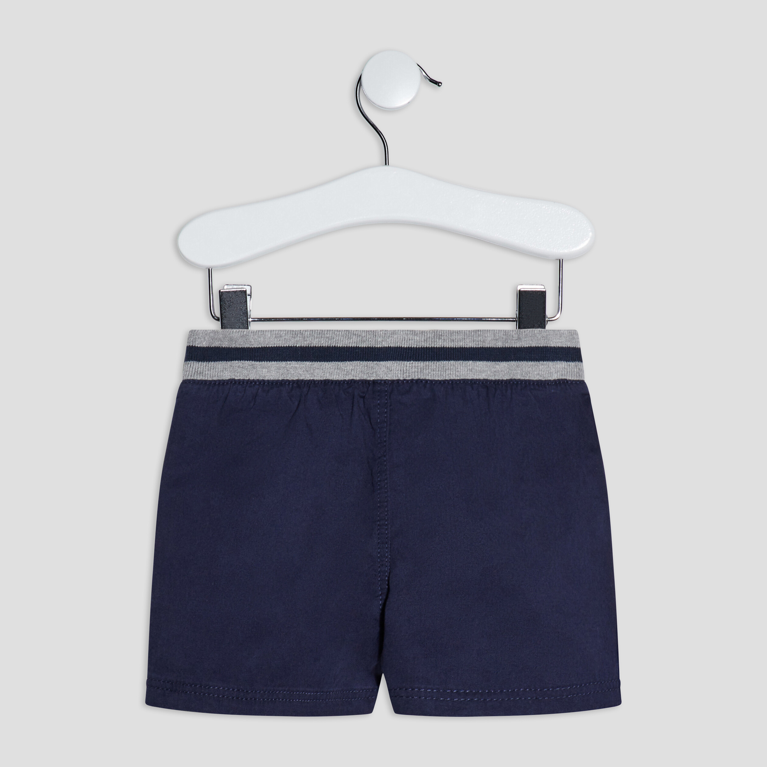 Bermuda droit à taille élastiquée bleu marine bébé garçon | La Halle