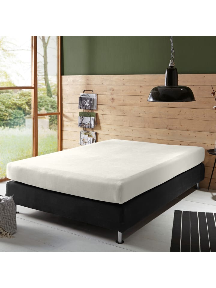 Erwin Müller Single-Jersey Boxspringbett-Spannbettlaken Freising in weiß günstig kaufen