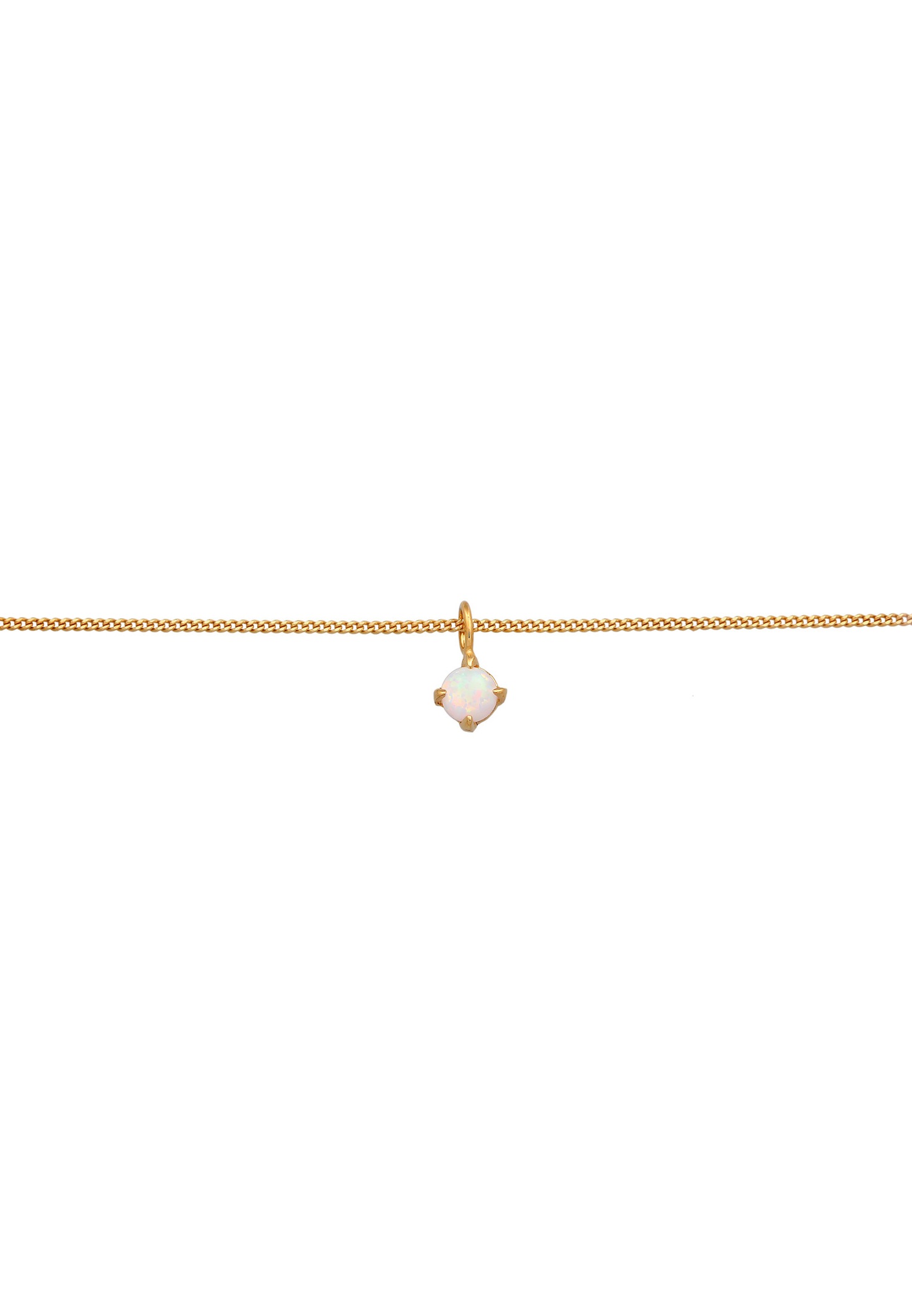 Collana girocollo da donna Elli con ciondolo solitario semplice e opale sintetico in argento sterling 925 placcato oro.