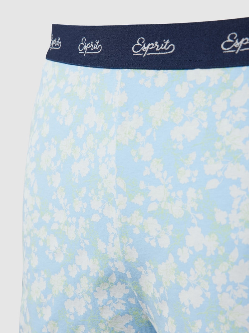 Pyjama-Shorts mit elastischem Logo-Bund in hellblau