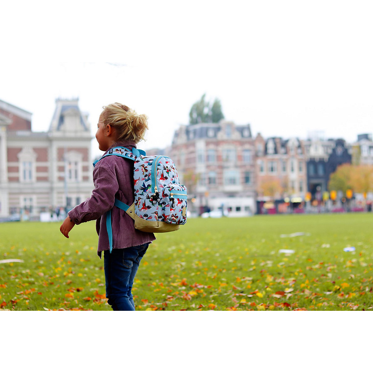 Kinderrucksack S Birds Dusty Blue